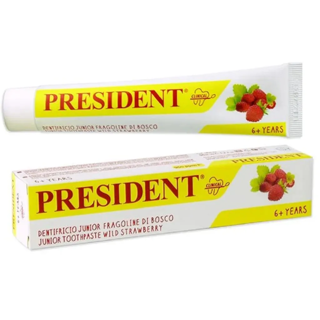 Зубная паста PRESIDENT JUNIOR STRAWBERRY для детей от 6 лет, 50 мл Зубная паста PRESIDENT JUNIOR STRAWBERRY для детей от 6 лет, 50 мл