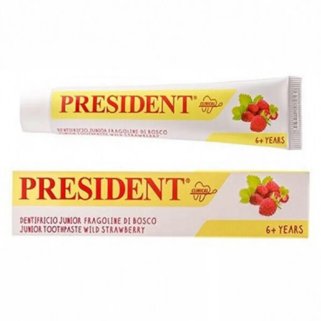 Зубная паста PRESIDENT JUNIOR STRAWBERRY для детей от 6 лет, 50 мл Зубная паста PRESIDENT JUNIOR STRAWBERRY для детей от 6 лет, 50 мл