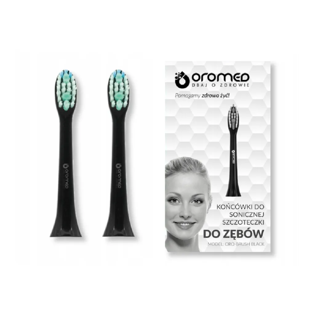 Насадки для електричної зубної щітки OROMED ORO-BRUSH BLACK, 2 шт Насадки для електричної зубної щітки OROMED ORO-BRUSH BLACK, 2 шт