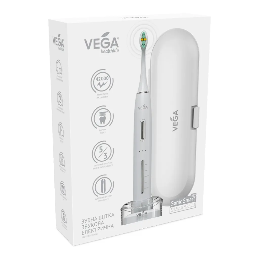 Електрична звукова зубна щітка Vega Sonic Smart Pro VT-800 Електрична звукова зубна щітка Vega Sonic Smart Pro VT-800