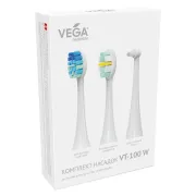 Насадки Vega VT-100 для електричної зубної щітки Vega VT-800, (3шт) Насадки Vega VT-100 для електричної зубної щітки Vega VT-800, (3шт)