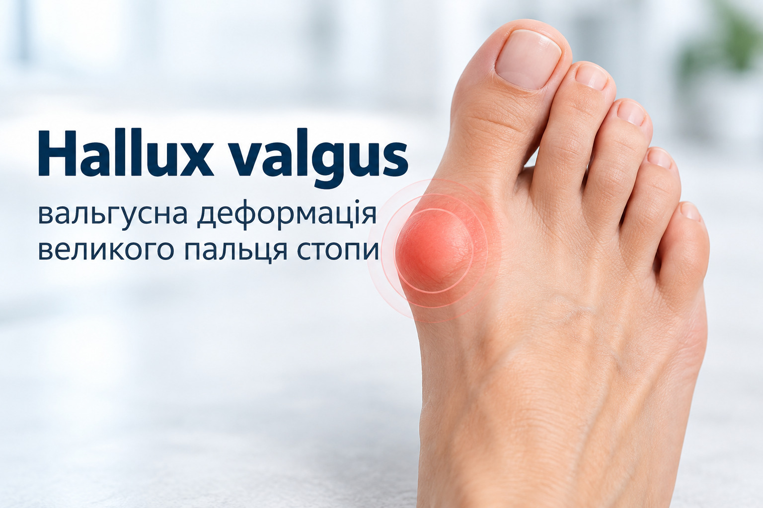 Вальгусная деформация большого пальца стопы (Hallux valgus) — выступающая косточка на ноге.