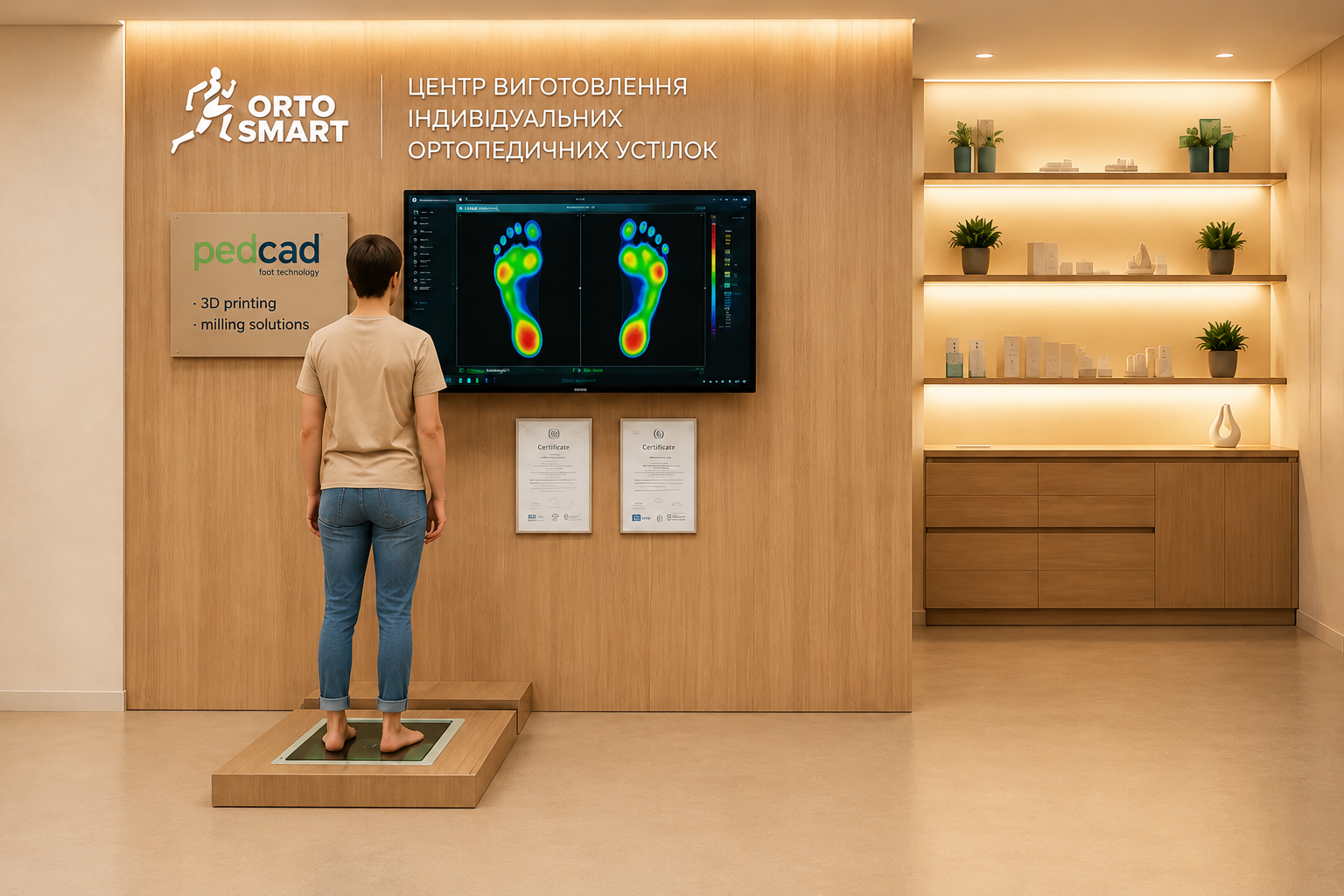 Чоловік проходить діагностику стоп в ORTOSMART
